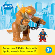 Fisher-Price Imaginext Superman Kaiju Clash Action Figure Playset with Interactive Lights Sounds Motion, Multicolor, Includes 10-Inch Monster and 3-Inch Superman Figure, JDL07