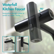 VQJTCVLY Kitchen Faucet with Three Function Modes, Black