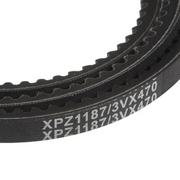 Unique Bargains 3VX470 Raw Edge Cogged Rubber V-Belt 47 in Length 0.38 in Width Black
