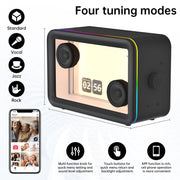 AEEZO L1-Black Bluetooth Speaker, with HD sound Hi-Fi Soundbar Speaker and Transparent Glass Screen