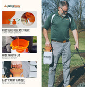 PetraTools HD101 Garden Sprayer, 1 Gallon Pump Sprayer with 52-Inch Hose, Adjustable Nozzles, Pressure Release Valve