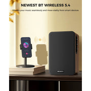 MEVOSTO Active Bookshelf Speakers, Wooden Cabinet, 5