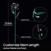 BuildingBoat Rose Flower Bouquet Building Set, Botanical Collection, Black Artificial Flowers, 152pcs, Compatible with Lego, Home Decor