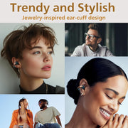 JVC Nearphones Open-Ear True Wireless Earbuds, Bluetooth 5.3, 24H Playback, IPX4 Water Resistant, Built-In Mic, Black, HANP1TB
