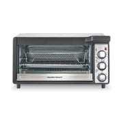 Hamilton Beach Sure-Crisp 6 Slice Air Fry Toaster Oven with Easy-View Window, Silver with Black and Stainless Steel Accents, 31480
