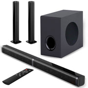Ccdes 13035100096 2 in 1 Separable Sound Bar with Detachable 5.25-Inch Subwoofer, Bluetooth 5.0, 80W Surround Sound System, 37 Inch, Black