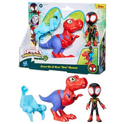 Hasbro Spidey and His Amazing Friends Dino-Webs Spidey-Rex and Miles Spin Morales Action Figure Set, 6-Inch and 4-Inch