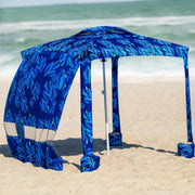 Ammsun Beach Cabana Tent 6.2'x6.2' with Side Wall UPF 50+ Easy Setup Canopy Shade Blue Coral