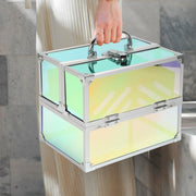 DSRC Goods MGHTC134 Train Case Cosmetics Organizer with 4 Trays for Travel with Makeup & Accessories