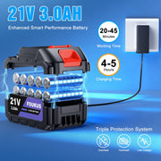 Foukus FK-241104 Cordless Pressure Washer, 1200 PSI, 21V Battery Powered, 6-in-1 Adjustable Nozzle, Foam Sprayer