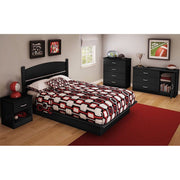 FCH UBesGoo Black Chest of Drawers Dresser Wood Organizer Cabinet, 4 Drawer Nightstand Side Table