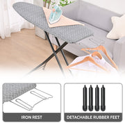KINGRACK Floor Standing Ironing Board with Heat-Resistant Cotton Cover, Iron Rest, 7 Height Adjustable, 43x13 in, Gray, TYB1343H-22G