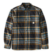 Carhartt Men's Rugged Flex Midweight Flannel Shirt, Black, Long Sleeve, Relaxed Fit, Spread Collar, 107010