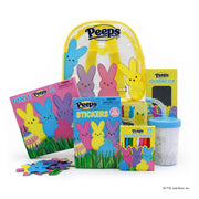 Megatoys Peeps Backpack Gift Set, Clear Plastic Backpack with Yellow Straps, 52 Stickers, 24-Piece Puzzle, 9 Colored Pencils, Coloring Cup, Easter26