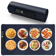 ROSYNEY Food Warming Mat, Extra Large 39.4x15 in, 10 Temperature Levels, 10-Hour Timer, Fast Heating Silicone Electric Tray, Grayish Blue