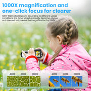 AUOSHI Kids Microscopes, Binoculars for Kids & Adults 1000X Handheld Kids Microscope - Multifunctional Use