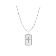 Unbranded AP11384SC-DI-SS 0.24 CT. T.W. Diamond Cross Dog Tag in Sterling Silver