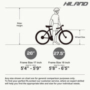 Hiland BAMC031bk-26-R 26 Inch Mountain Bike, Mens Womens MTB with 21 Speeds, High-Tensile Steel Frame, Black