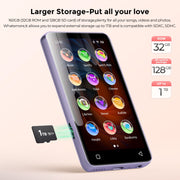 Innioasis MP3 Player with 160GB Storage, Bluetooth, Dual-Band WiFi, 4-Inch Touchscreen, Parental Controls, Purple, S4