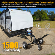 Xtremepower US Adjustable Trailer Dolly, Heavy-Duty Steel, 1,500 lb Capacity, 2 in Hitch Ball, 16 in Pneumatic Tires, Adjustable Height 24-37.5 in, 22049