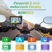 Carpuride 502 Wireless Carplay Screen Motorcycle Display Stereo Bluetooth Waterproof 5