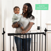 Summer Infant 33443Z Metal Banister & Stair Safety Pet and Baby Gate,31'-46' Wide,32.5' Tall,Install Banister to Banister or Wall or Wall to Wall in Doorway or Stairway, Banister and Hardware Mounts, Black
