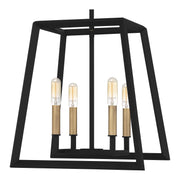 Quoizel Tilly 4-Light Pendant Light Fixture, Matte Black, Farmhouse Style, Dimmable, 14 in W x 15.75 in H, TIL2814MBK