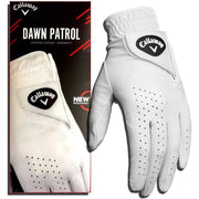 Callaway Golf Dawn Patrol Full Leather Golf Glove, Opti-Fit Adjustable Closure, Breathable Design, White, Medium-Large, Left Hand, 5324179