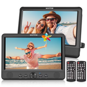 Thinkstar 10.5' Two DVD Players Dual Screen Portable Twins CD Player for Car Play a Same or Two Different Movies with 5-Hour Rechargeable Battery, 2 Mounting