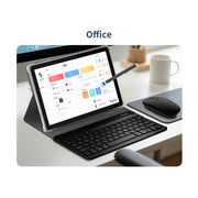 BYYBUO 10.1 Inch Android 15 Tablet Bundle with 12GB RAM, 128GB Storage, Octa-Core Processor, IPS HD Screen, Keyboard Case, Mouse, Stylus, E220