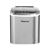 Magic Chef Portable Countertop Ice Maker, 27 lb Daily Output, Stainless Steel, Bullet Ice Cubes, 1.5 lb Storage Capacity, Digital Controls