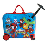 Marvel MSHR18-W Kid's Spidey and Friends Superhero Character Ride On Scooter Hardside Luggage, Blue