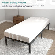 Eavesince Twin XL Platform Bed Frame, Heavy-Duty Alloy Steel, 18 in Height, Black