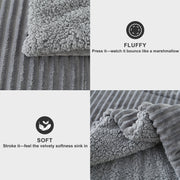 Jessy Home 3 Piece Fleece Comforter Set, Double-Sided Soft Fleece and Sherpa, Gray, Queen Size with 2 Pillowcases