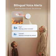 SITERWELL Hardwired Smoke and Carbon Monoxide Detector Combo, 10 Year Battery, UL217-9th, Interconnected System, Bilingual Voice Alerts, White, 5 Pack