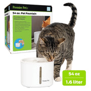 Premier Pet Multi Cat Fountain, 54 oz, Dual-Filter System, BPA-Free Plastic, Adjustable Flow-Control, Ultra-Quiet Bubbler