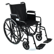 Equate FGA232EQ WMRT Wheelchair With Large 18-Inch Padded Seat, Removable Swing-Away Footrests, Foldable, Black
