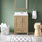 Ove Decors Kansas 24 Bathroom Vanity, White Oak, Engineered Marble Top, Single Undermount Sink