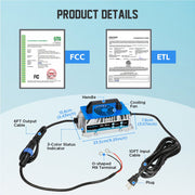 DUOYI 48V 18A Lithium Automotive Battery Charger, IP67 Waterproof, Fast Charging, Compatible with Golf Cart, Forklift, Boat, RV, Off-Grid, MMT636-9#251023