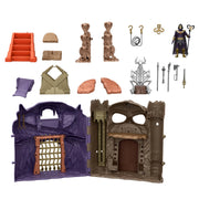 Mattel Masters of the Universe Battle for Eternia 2-in-1 Foldable Action Toy Playset with Castle Grayskull, Snake Mountain, and Exclusive Golden Armor Skeletor Figure JKN95