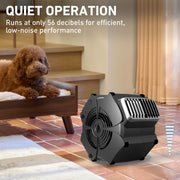 Holmes Hex MultiPosition Blower Fan Utility Floor Air Mover, High Velocity Airflow, Black, 3 Speeds, Dual AC Outlets, 14550