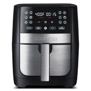 The SteelStone Group GAF826 Gourmia 8-Quart Digital Air Fryer with 12 Functions and Guided Cooking, Stainless Steel, Black