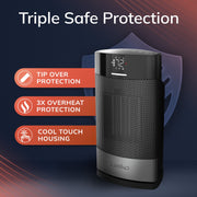 Lasko Ellipse 1500W Oscillating Ceramic Space Heater with Remote, Black, CD12950