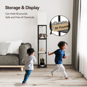 SUNMORY 63 in LED Floor Lamp with Three-Tier Shelves, Dimmable 1000 Lumens, Adjustable Color Temperature, Black, MF19308C_BK