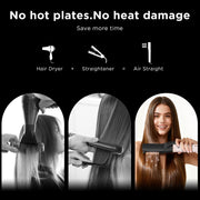 InGlam 6 in 1 Hair Dryer Brush, High-Speed Brushless Motor, No Hot Plate Air Straightener, Ionic Technology, Pink, IG6IN1HS