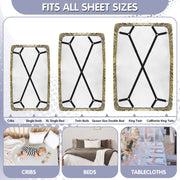 Armscye 6 Pack Adjustable 2 Way Bed Sheet Straps Clips, Elastic Fitted Sheet Tightener, Mattress Corner Fasteners Holder