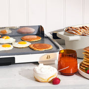 Beautiful XL Electric Griddle, 12 in x 22 in, EverGood Ceramic Nonstick, 1500W Heating, White Icing, 19980