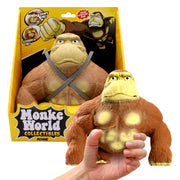 MonkeWorld Original Stretchy Monkey Toy, Trending Squishy Fidget Plushie for Stress and Anxiety Relief, Durable Soft Gorilla Plush CL22427