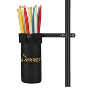 Donner Drumsticks Bag Holder Thickened Large Capacity Drum Sticks Bag Hangable Portable for Drumsticks Brushes Mallets Up to 12 Pairs, Black