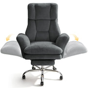 Patbrela Big and Tall Ergonomic Office Chair, Cloud Plush Swivel Desk Chair, 6-Level Adjustable Armrests, 135 Reclining Backrest, Gray, LBGYZ01-Gy